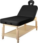 Stationary Adjustable Spa Treatment Therapy Massage Table Bed Black