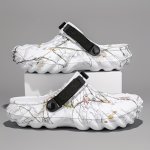 Men's Trendy Clog Sandals - Versatile Non-slip Summer Beach Shoes With Striped solid Design Eva Material