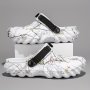 Men's Trendy Clog Sandals - Versatile Non-Slip Summer Beach Shoes With Striped/Solid Design EVA Material