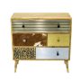 Wooden Metallic Multi Chest Of Drawers Sotran Dekorativ
