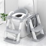 Zieyeen Potty Training Seat With Step Stool Ladder Toddler Potty Training Toilet For Boys Kids Potty Chair Adjustable Potty Seat