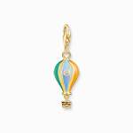 Charm Pendant - Colourful Hot Air Balloon - Gold Plated