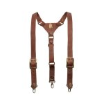 Mens Leather Suspender Brown