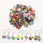 PVC Cartoon Butterfly Flower Bee Keychain Decorative Keyring With Mixed Designs For Birthday Gifts