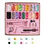 200 Sets Multi-pattern Shape T5 Plastic Snap Fasteners Kit For Diy Sewing