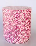 Capiz Pink Circle Design Garden Stool 45X40CM