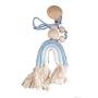 4AKID Rainbow Crochet & Wooden Baby Pacifier Clip - Blue
