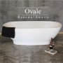 Ovale Thrucolour Polished White Freestanding Bath + Basin Combo