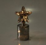 LED Glass Star Lamp Smokey Luster – 23X12CM