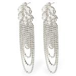 Silver Oval Drop Earrings