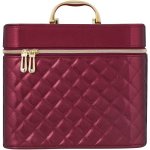 Clicks Cherry Glam Quilted Vanity Bag Red Large