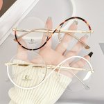 Anti-blue Light Round Glasses With PC Lenses And Stainless Steel Frame