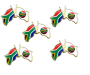 5PK South Africa & Soccer Duo Flag Lapel Pin Badge Souvenier Novelty Gift