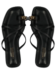 Black Toe-post Sandals - 5 Black