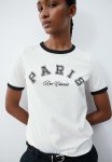 Text-motif T-Shirt - White & Paris