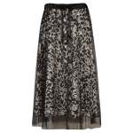 Leopard Print Layered Mesh Skirt - Black Free
