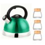 Ecco Stainless Steel Stove Top Whistling Kettle And 3 Glass Jar Combo - Green