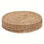 1/6PCS Woven Placemats Round Rattan Placemats Natural Hand-woven Water Hyacinth Placemats Farmhouse Weave Place Mats Rustic Braided Wicker Table Mats For Dining Table Home