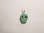 Magnesite Flat Skull Pendant Small Green F378