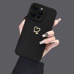 Heart-shaped Pattern Mobile Phone Case Full-body Protection Shockproof Soft Tpu Case Black For Men Women For Iphone 15 14 13 12