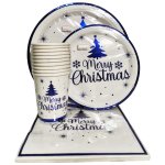 Christmas Blue Paperplate Set 40PC