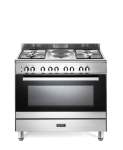 ELBA Classic 90CM 4 Burner Gas & Electric Cooker- Silver