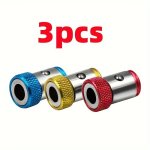 3PCS SET Magnetic Bit Holder - Alloy Electric Magnetic Ring Screwdriver Bit Head - Non-slip Strong Magnet Ring For Bit