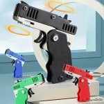 1PC Metal Rubber Band Toys - MINI Folding Launcher Toys With Keychain And 60PCS Rubber Bands Safe Portable Shooting Toys For Ind