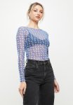 Amelia Top - Blue Wavy Check Set