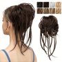 Synthetic Messy Bun Hair Piece Curly Hair Bun Extensions With Straight Tails Hair Scrunchies Ponytail Hairpieces For Women