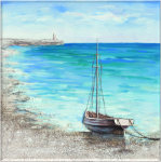 Boat At Rest Wall Art Canvas PAINTING1000 X 1000
