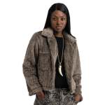 Faux Fur Jacket - Taupe Free