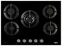 Defy - Dhg 905 Gemini Gas On Glass Hob Pf - 4B + 1WOK - Black