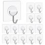 15PIECES 6CM Heavy Duty Transparent Self Adhesive Wall Hooks For Hanging