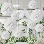 9PCS White Paper Flower Ball Birthday Party Wedding Party Decoration Wedding Decor Wedding Supplies