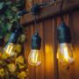 Plug In LED Festoon Outdoor Bulb String Lights - Black - 15 Bulbs - Warm White - 15M