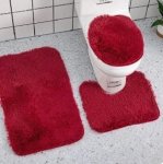 Fluffy Bathroom Set - 3 Piece - 2 Tone Charcoal
