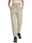 Ullnoy Women's Hiking Cargo Pants Quick-dry Lightweight&breathable With Elastic Waist Pants For Outdoor Travel All Seasons Oyste
