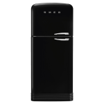 Smeg 80CM 50SSTYLE Total No Frost Refrigerator Left-hand Hinge – Glossy Black