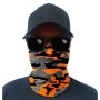 Multi-Use Tubular Bandana/Gator Face Shield - Orange & Grey Military Camo