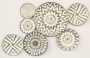 Grey & White Metal 7 Plate Wall Hanging 56X96CM