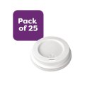 White Sip Lids 350ML 25PK