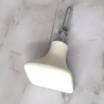 JP752 White Resin Doorknob Square 35MM X 30MM