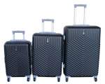 Smte 3-PIECE Travel Luggage Suitcase Set-stylish And Convenient Black With Keychain