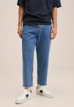 Nestor Tapered Loose Cropped Jeans - Mid Blue