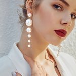 Vintage Faux Pearl Earrings Long Dangle Earrings Boho Exaggerated Ear Jewelry Accessories For Party Banquet Wedding Wear