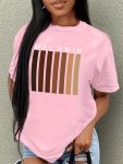 Letter Print Crew Neck T-Shirt Casual Short Sleeve T-Shirt For Summer Women's Clothing