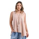 Raw Edge Panel Top - Blush Free