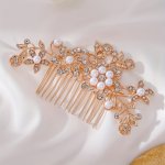 Elegant Exquisite Shiny Hair Comb Rhinestones Flower Shape Hair Clip Women Girls Casual Party Wedding Decors Princess Fairy Styl