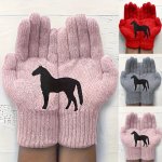 Winter Knitted Gloves – Horse 1 WGH1